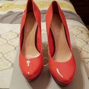 Beautiful patent leather, suede, and leather heels
